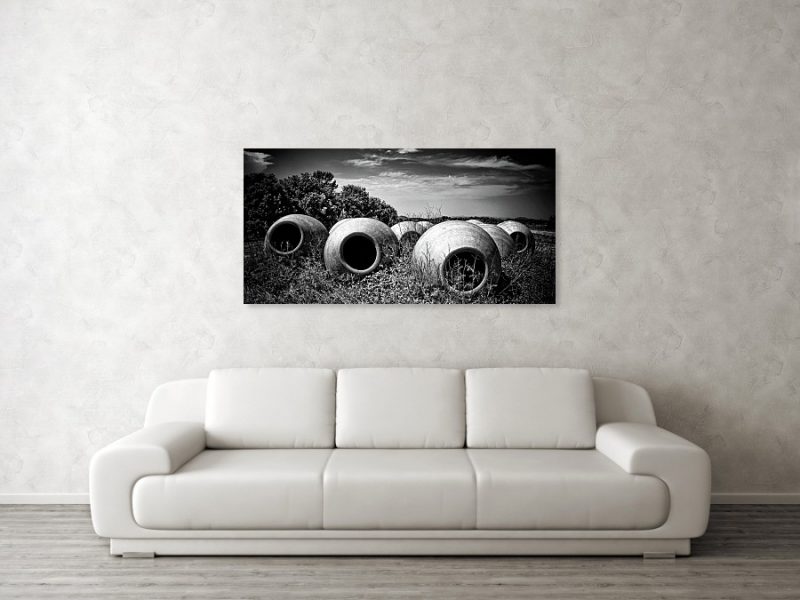Feed Me black and white photo print above the living-room sofa, by Tatiana travelways